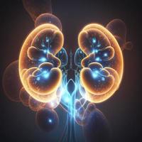 Human kidneys Medical and health care conceptual illustration, 3d render, Generate Ai photo