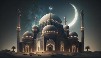 illustration of amazing architecture design of muslim mosque ramadan kareem, islamic architecture background ramadan kareem, Islamic Mosque, Ramdan, ramzan, eid, culture, arab, Generate Ai photo