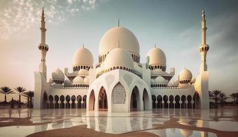 illustration of amazing architecture design of muslim mosque ramadan kareem, islamic architecture background ramadan kareem, Islamic Mosque, Ramdan, ramzan, eid, culture, arab, Generate Ai photo