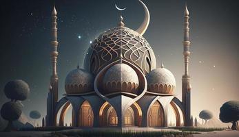 illustration of amazing architecture design of muslim mosque ramadan kareem, islamic architecture background ramadan kareem, Islamic Mosque, Ramdan, ramzan, eid, culture, arab, Generate Ai photo