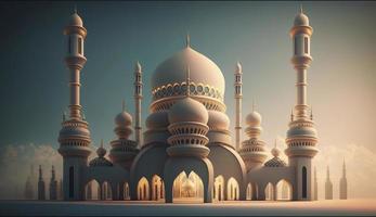illustration of amazing architecture design of muslim mosque ramadan kareem, islamic architecture background ramadan kareem, Islamic Mosque, Ramdan, ramzan, eid, culture, arab, Generate Ai photo