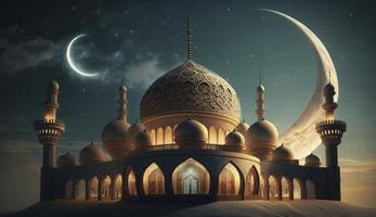 illustration of amazing architecture design of muslim mosque ramadan kareem, islamic architecture background ramadan kareem, Islamic Mosque, Ramdan, ramzan, eid, culture, arab, Generate Ai photo