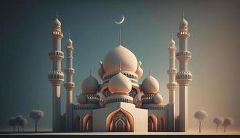 illustration of amazing architecture design of muslim mosque ramadan kareem, islamic architecture background ramadan kareem, Islamic Mosque, Ramdan, ramzan, eid, culture, arab, Generate Ai photo