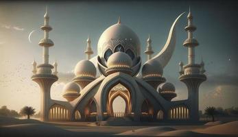 illustration of amazing architecture design of muslim mosque ramadan kareem, islamic architecture background ramadan kareem, Islamic Mosque, Ramdan, ramzan, eid, culture, arab, Generate Ai photo