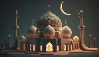 illustration of amazing architecture design of muslim mosque ramadan kareem, islamic architecture background ramadan kareem, Islamic Mosque, Ramdan, ramzan, eid, culture, arab, Generate Ai photo