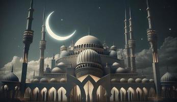 illustration of amazing architecture design of muslim mosque ramadan kareem, islamic architecture background ramadan kareem, Islamic Mosque, Ramdan, ramzan, eid, culture, arab, Generate Ai photo