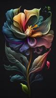 Colorful abstract flower art. . photo