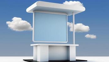 Product display podium with blue sky , photo