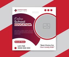 School admission social media post banner design template vector