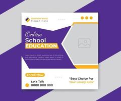 School admission open banner and poster design for social media template vector