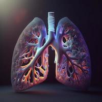 Human lungs Medical and health care conceptual illustration, 3d render, Generate Ai photo