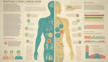 médico informática y salud cuidado analítica - conceptual ilustración, generar ai foto