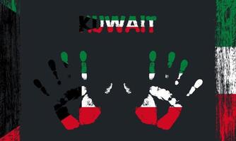 vector bandera de Kuwait con un palma