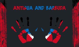 Vector flag of Antigua and Barbuda with a palm