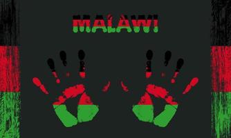 vector bandera de malawi con un palma