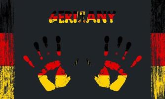 Vector flag of Germany with a palm