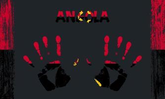 Vector flag of Angola with a palm