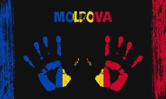 Vector flag of Moldova with a palm