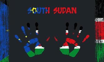 Vector flag of South Sudan with a palm