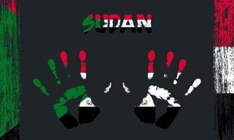 Vector flag of Sudan with a palm