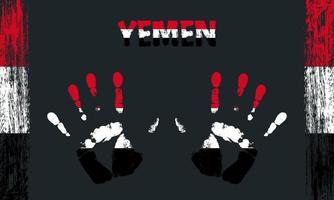 Vector flag of Yemen with a palm