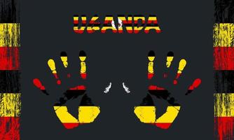 Vector flag of Uganda with a palm