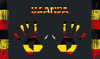 vector bandera de Uganda con un palma