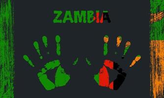 Vector flag of Zambia with a palm