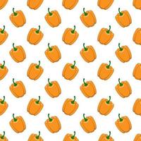 Seamless pattern with orange peppers on white background. vector