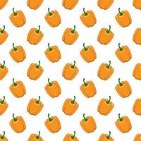 Seamless pattern with orange peppers on white background. vector