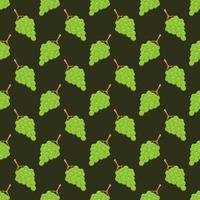 Seamless pattern green grapes line doodle hand drawing abstract isolated on background. vector