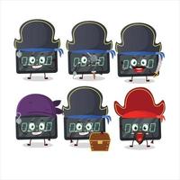 Cartoon character of digital alarm clock with what expression vector