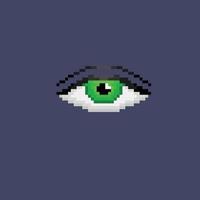 single eye in pixel art style vector