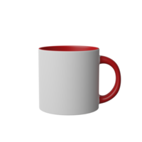 Weihnachten Weiß rot Becher Tasse Attrappe, Lehrmodell, Simulation leer Produkt Szene Hintergrund. 3d Illustration machen. Weiß Becher Tasse spotten oben leer png