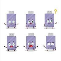 dibujos animados personaje de flashdisk con qué expresión vector