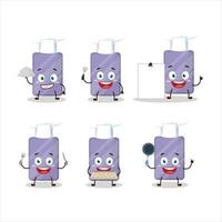 dibujos animados personaje de flashdisk con varios cocinero emoticones vector