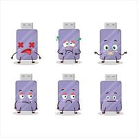 flashdisk dibujos animados en personaje con no expresión vector