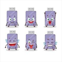 dibujos animados personaje de flashdisk con sonrisa expresión vector