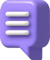 speech bubble 3d icon, illustration, communication dialog bubble. png