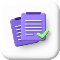 Check mark confirmation and approval icon. 3d illustration. png