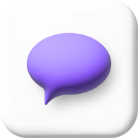 social media mail sms icon. 3d cartoon illustration. speech bubble png