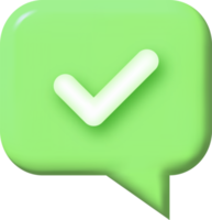 Check mark confirmation and approval icon. 3d illustration. png