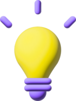 Idee 3D-Symbol. Glühbirnen-Symbol. Business-Symbol. png
