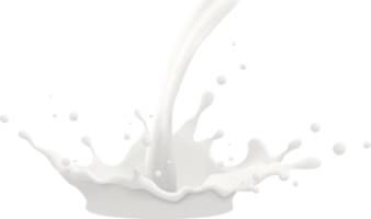 Milk jet, milky splash, realistic liquid white splash on isolated background. 3d illustration. png