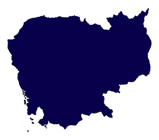 Cambogia carta geografica blu colore png