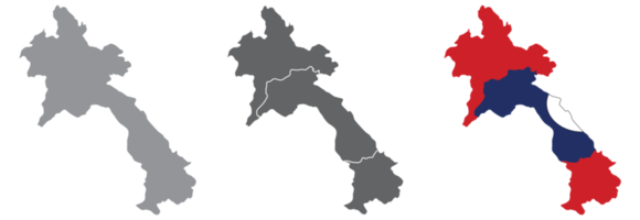 Laos carta geografica impostato con trasparente sfondo png