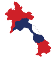 Laos mapa com bandeira dentro png