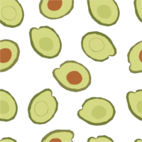 avocado frutta mano disegno. metà avocado isolato png