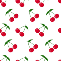 sömlös av körsbär mönster, frukt med grön löv png