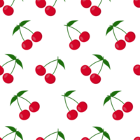 sans couture de Cerise modèle, fruit avec vert feuilles png